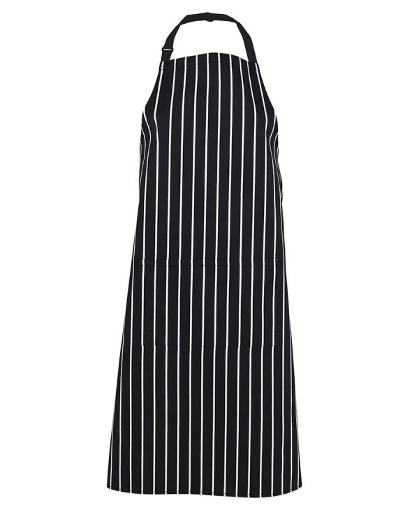 Bib Striped Apron With Pocket