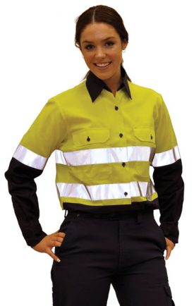 SW65 Ladies' High Visibility Cool-Breeze Cotton Twill Safety Shirts